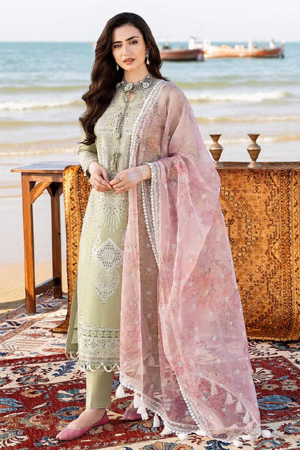 3 Piece - Unstitched Fully Embroided Lawn Fabric CH-10