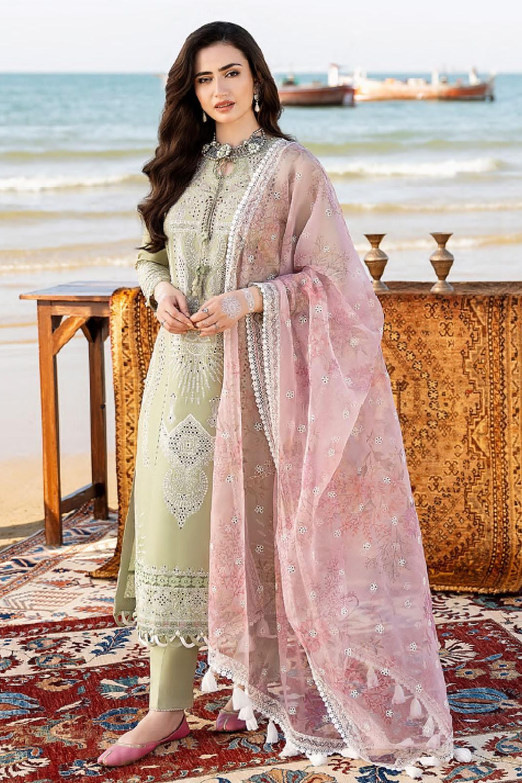 3 Piece - Unstitched Fully Embroided Lawn Fabric CH-10