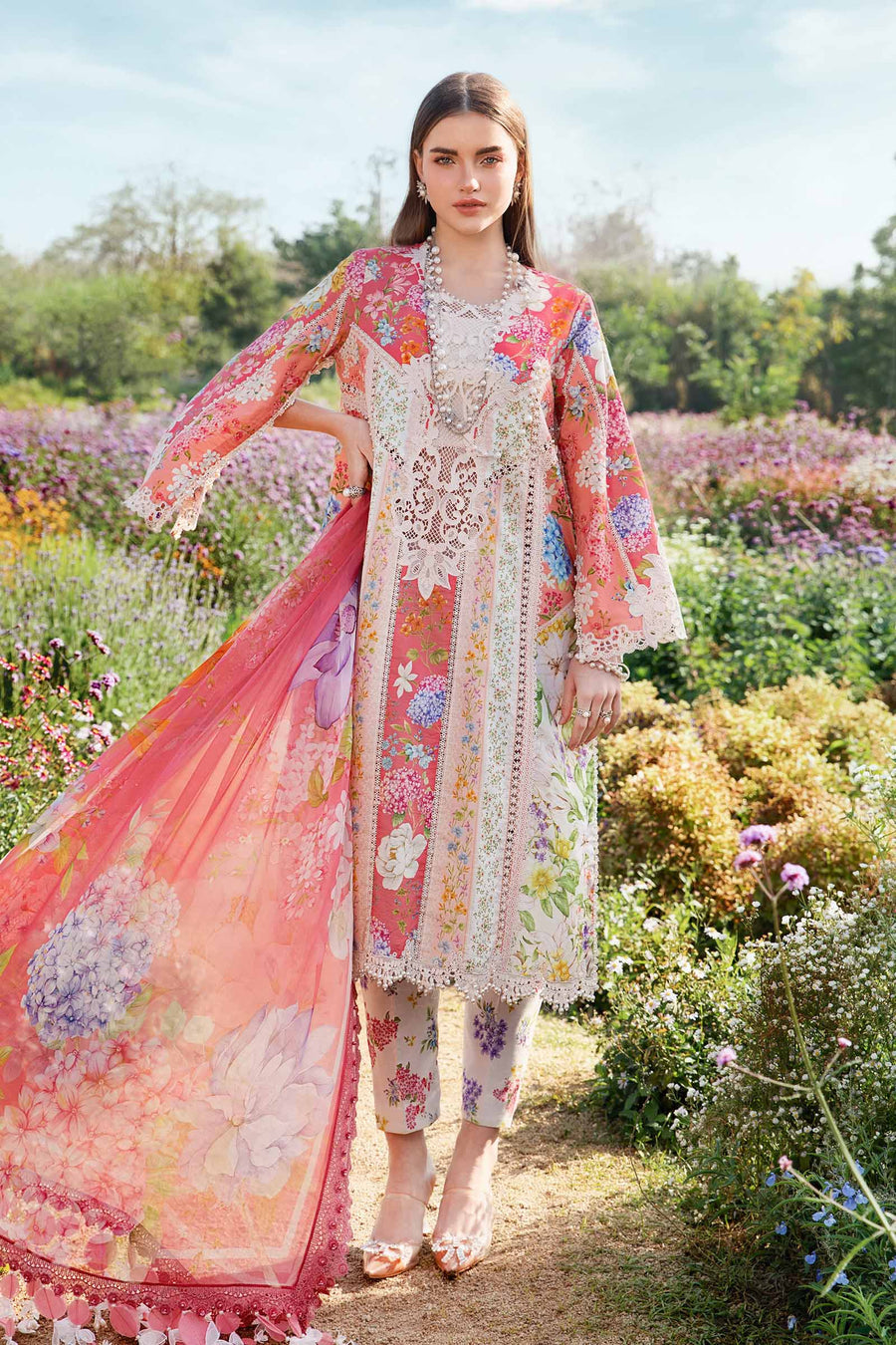 3 Piece - Unstitched Digital Printed Lawn Fabric