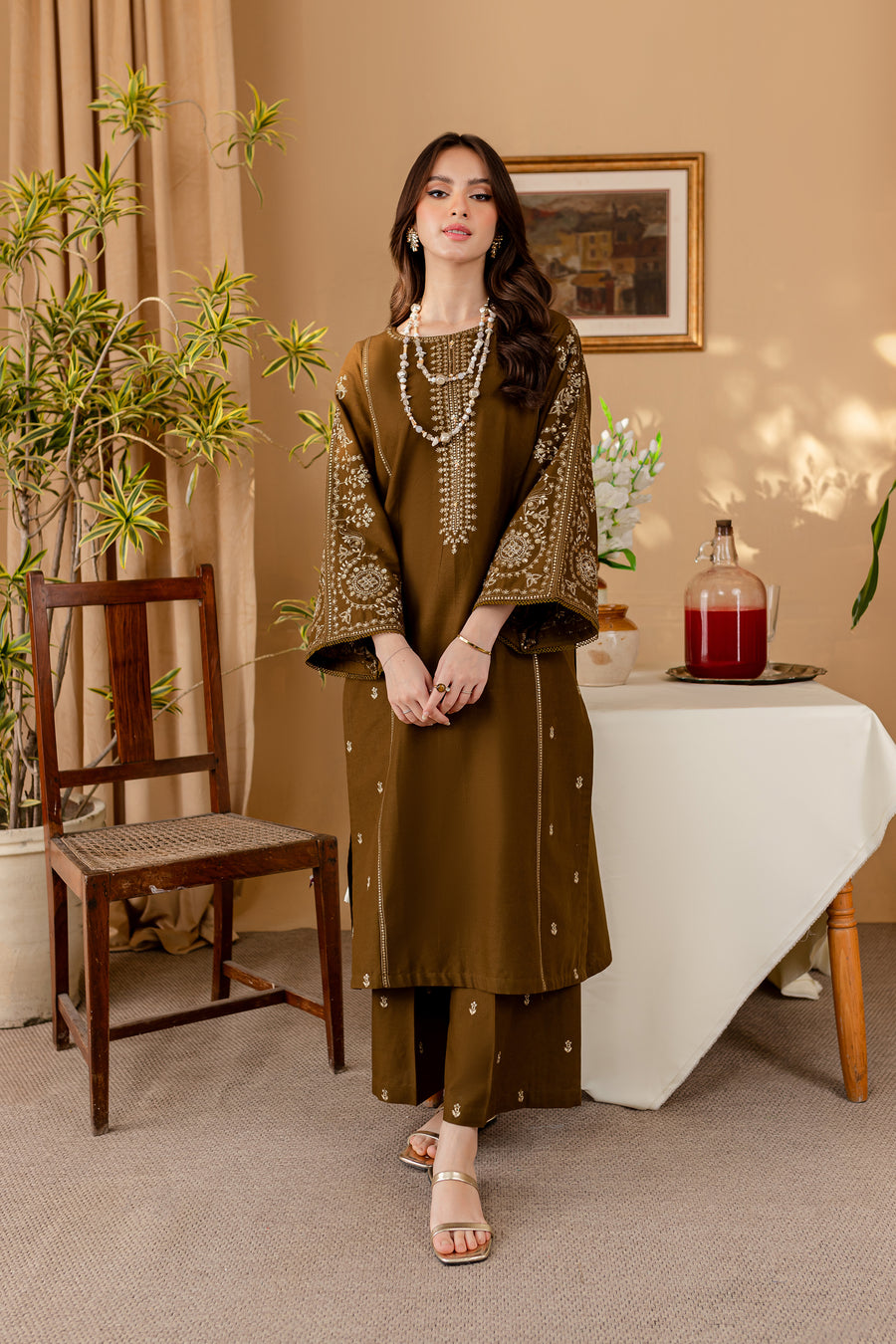 2 Piece - Unstitched Fully Embroided Lawn Fabric BA-68