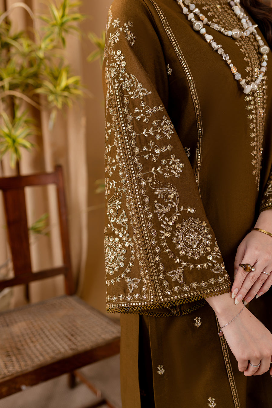 2 Piece - Unstitched Fully Embroided Lawn Fabric BA-68