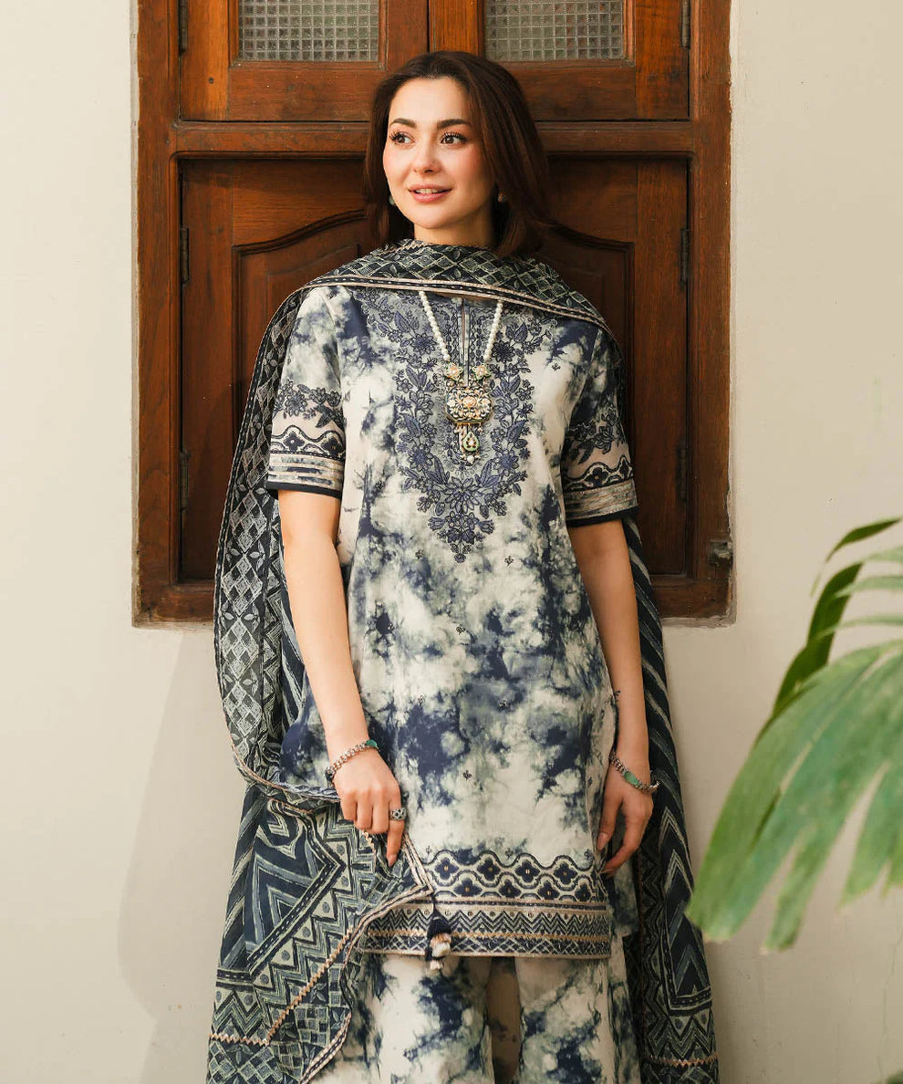 3 Piece - Unstitched Digital Printed Lawn Fabric SP-500