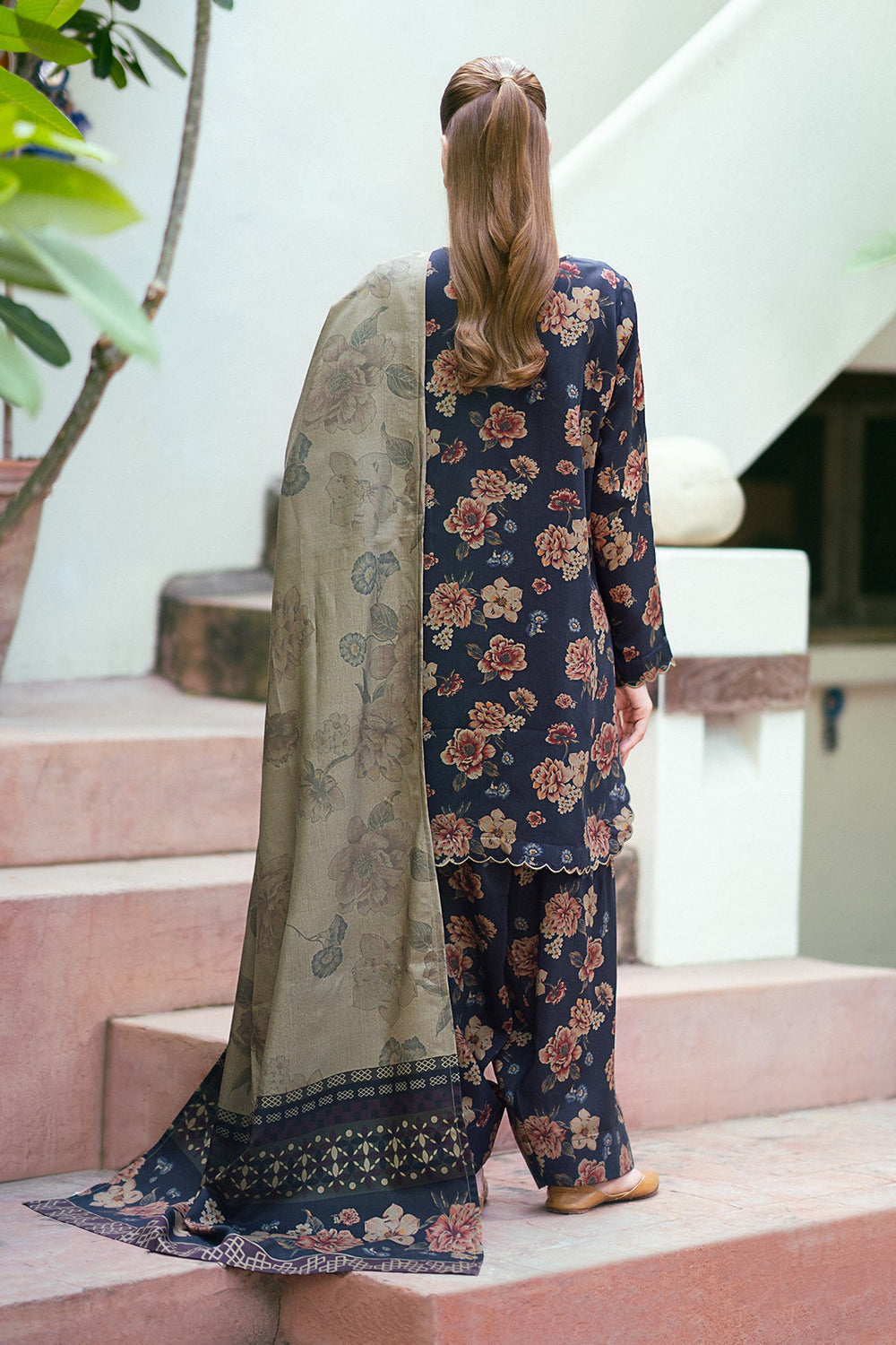 3 Piece - Unstitched Digital Printed Lawn Fabric BQ-412