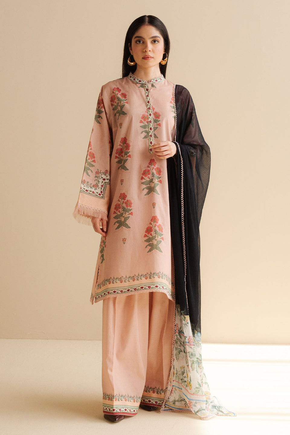 3 Piece - Unstitched Digital Printed Lawn Fabric MB-490