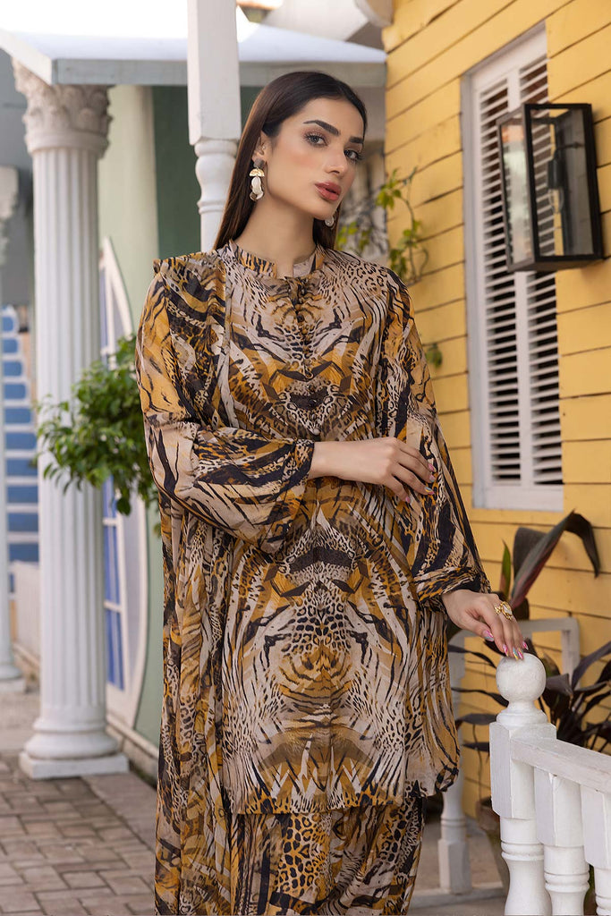 3 Piece - Unstitched Digital Printed Lawn Fabric CH-115